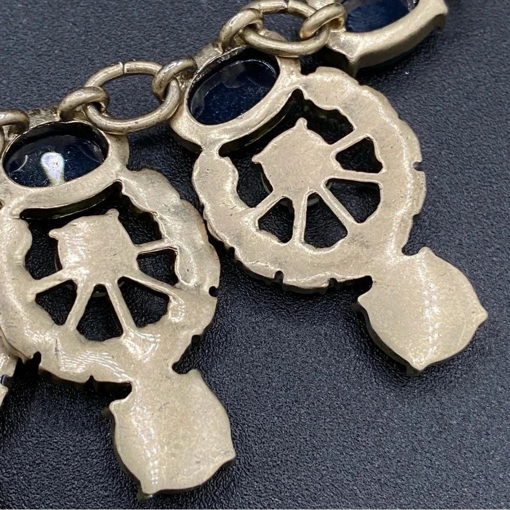 J. Crew Sparkly Statement Bib Necklace in Navy Blue